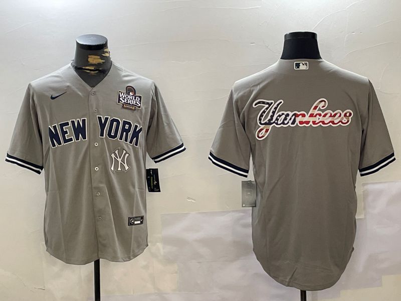 Men New York Yankees Blank Grey Game 2024 Nike MLB Jersey style 102729